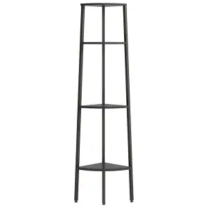 Berkfield 4-Tier Corner Shelf Black 45.5x31.5x150 cm