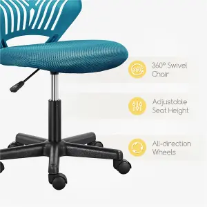 Yaheetech Ergonomic Armless Mesh Office Chair - Turquoise