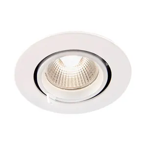 Luminosa Axial LED Indoor Recessed Downlight Tilt Matt White Paint & Clear Glass 3000K