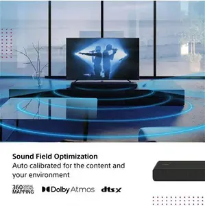 Sony HT-A3000 Wi-Fi Bluetooth All-In-One Soundbar With Dolby Atmos, DTS X, Vertical Surround Engine & High Resolution Audio, Black