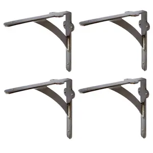 Hammer & Tongs Iron Shelf Bracket - D205mm - Raw - Pack of 4