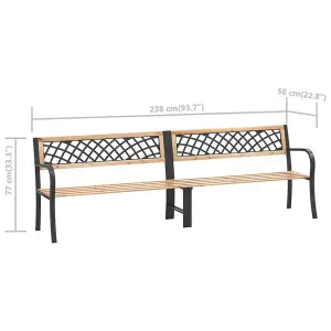 Berkfield Twin Garden Bench 238 cm Chinese Fir Wood