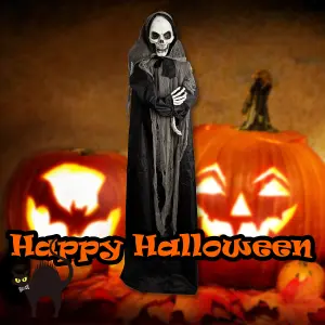 Halloween Animated Skeleton Ghost Decoration Trick or Treat Party 72inch Black