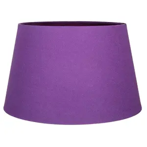 Traditional 30cm Purple Linen Fabric Drum Table/Pendant Shade 60w Maximum