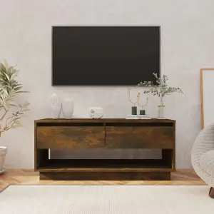 Berkfield TV Cabinet Smoked Oak 102x41x44 cm Engineered Wood