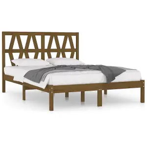 Berkfield Bed Frame Honey Brown Solid Wood Pine 200x200 cm