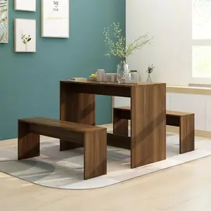 Goldfinch Dining Set Engineered Wood Brown oak / 75cm H x 102cm L x 50cm W