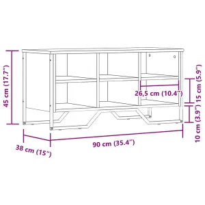 Berkfield Shoe Cabinet Sonoma Oak 90x38x45.5 cm Engineered Wood