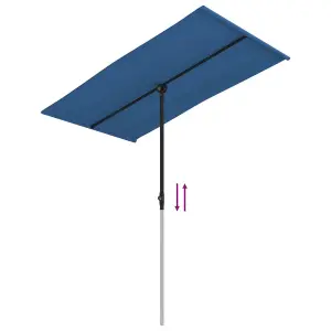 Berkfield Outdoor Parasol with Aluminium Pole 180x130 cm Azure Blue