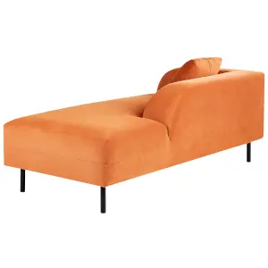 Left Hand Velvet Chaise Lounge Orange LE CRAU