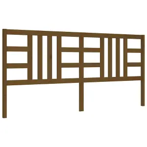 Berkfield Bed Frame with Headboard Honey Brown 200x200 cm Solid Wood