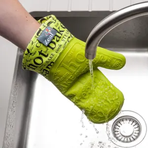 Zeal Steam Stop Silicone Single Oven Glove, Lime Green