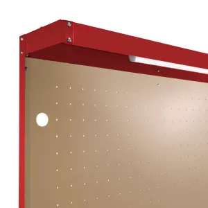 Workbench with Pegboard, Drawer and Light - Red