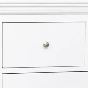 Melody Maison White 5 Drawer Chest of Drawers - Slimline Haxey White Range