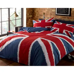 Kessler Red Blue Duvet Cover Set Single - 1 Standard Pillowcase