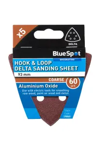 Blue Spot Tools - 93mm 5 Pack 60 Grit Delta Sanding Sheets