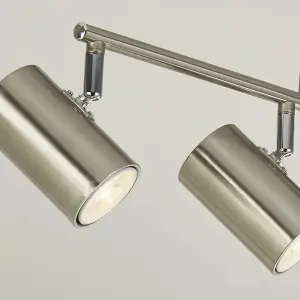 Lighting Collection Galet Satin Silver Cylinder 4 Light Spotlight