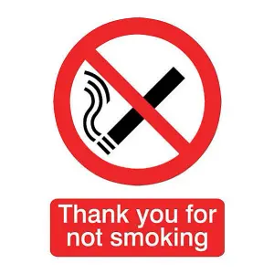 Thank you for not smoking Self-adhesive labels, (H)200mm (W)150mm