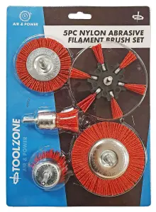 TOOLZONE 5PC NYLON ABR. FILAMENT BRUSH SET