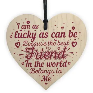 Red Ocean Best Friend Heart Friendship Friend Christmas Birthday Present Wooden Heart Plaque Gifts For Women