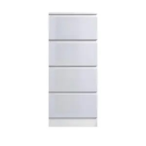 4 Drawer Chest Of Drawers High Gloss White Bedroom Furniture