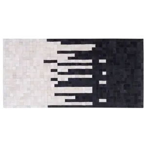 Cowhide Area Rug 80 x 150 cm Black and White BOLU