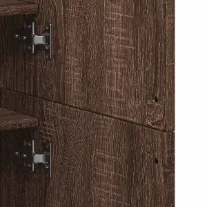 Berkfield Shoe Cabinet Brown Oak 80x39x178 cm Engineered Wood