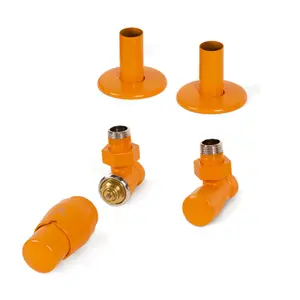 Terma Royal Orange Angled Radiator valve & lockshield (Dia)15mm x ½"