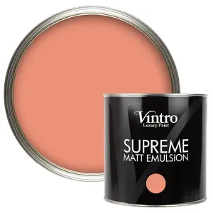 Vintro Luxury Matt Emulsion Terracotta Multi Surface Paint for Walls, Ceilings, Wood, Metal - 2.5L (Porto Terracotta)