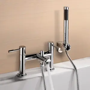 Nes Home Modern Bath Filler Shower Mixer Tap Bathroom Taps with Hand Held