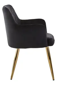 Black Angular Dining Chair,Versatile Gold Finish Kitchen Chair, Decorative Chair,Accent Chair, Patio Chair