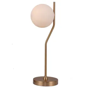 Luminosa Modern Table Lamp Honey Brass 1 Light  with White Shade, G9