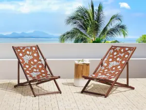 Sun Lounger Wood Dark Brown ANZIO