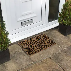 Eco-Friendly Latex Backed Coir Door Mat, Animal Print