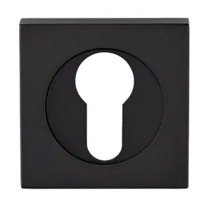 Square Euro Profile Escutcheon 52 x 52mm Concealed Fix Matt Black