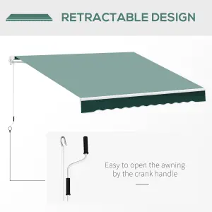 Outsunny Garden Sun Shade Canopy Patio Awning Retractable Shelter Outdoor 5 Size Green