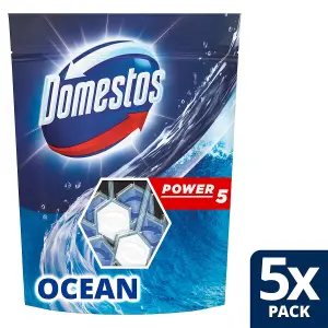 Domestos Power 5 Ocean ToiletRimBlocks for LongLasting Protection 55g, 3Pk