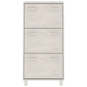 Shoe Cabinet HAMAR White 59.5x35x117 cm Solid Wood Pine