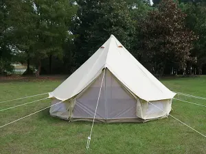 Latourreg Luxury Cotton Canvas Bell Tent for Family Camping Outdoor Glamping Retreat Yurt Diameter 4M Available