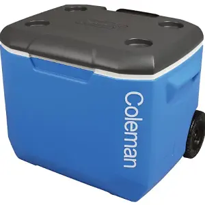 Coleman Blue 60QT Tricolour Wheeled Camping Cooler