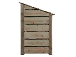 Slatted wooden log store W-119cm, H-126cm, D-88cm - natural (light green) finish