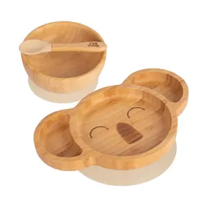 Tiny Dining 3pc Koala Bamboo Suction Dinner Set - Beige