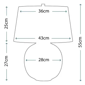 Luminosa Caesar 1 Light Table Lamp Silver, E27