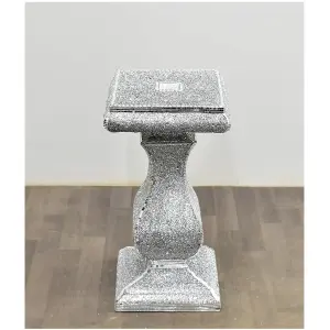 Silver Side Table Crushed Diamond Glitter Mirrored End Table F011