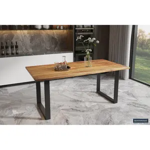 Rectangular Dining Table Mango Natural  / 76 H x 180 L x 90 W cm