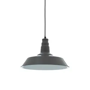 Interiors by Premier Brant Grey Metal Pendant Light