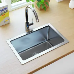 Berkfield Handmade Kitchen Sink with Strainer Stainless Steel