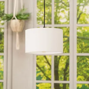 ValueLights Reni White Fabric Small Ceiling Pendant Lamp Shade