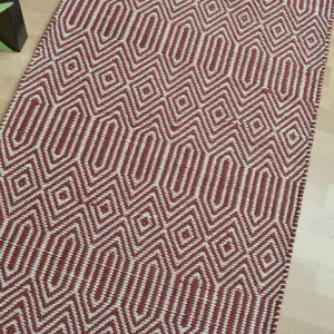 Geometric Handmade Modern Easy to clean Rug for Dining Room Bed Room and Living Room-66 X 200cm (Runner)