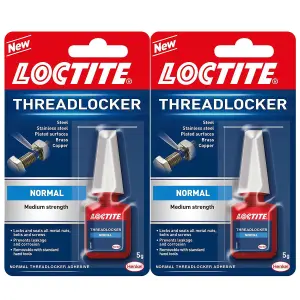 Loctite Medium Strength Easy to Use Threadlocker Transparent Adhesive 5g, 2 Pack